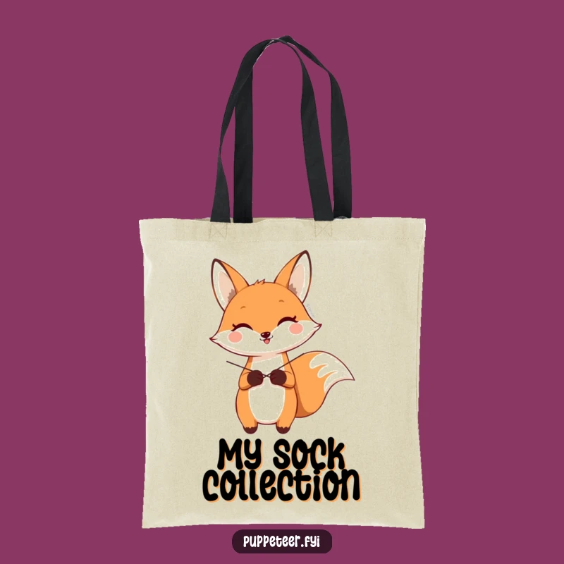 Funny Fox Sock Puppet Tote Bag: Carry Your Fun