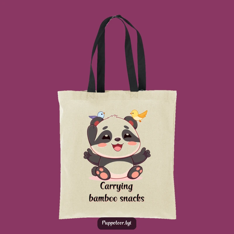 Funny Panda Bird Puppet Tote Bag: Carry Joy Wherever You Go