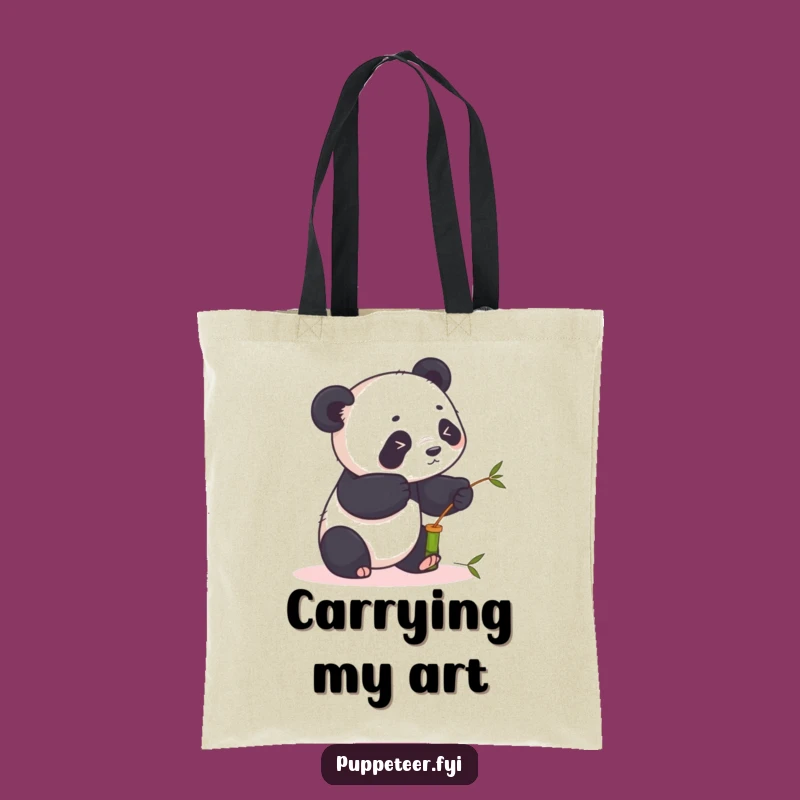 Funny Panda Puppet Tote Bag: Carry Your Fun with Playful Panda's Art!