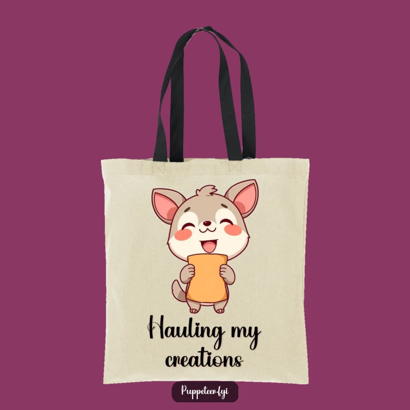 Funny Proud Animal Puppet Tote Bag - Whimsical Crafting Accessory Gift