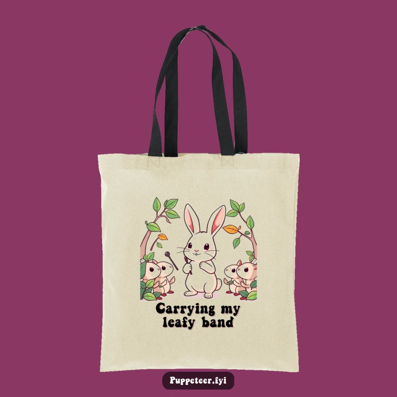 Funny Rabbit Leaf Puppets Tote Bag: Spacious & Hilarious Nature Accessory