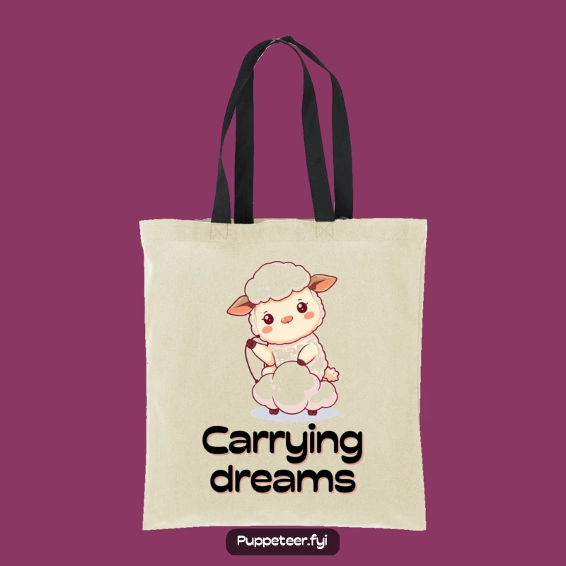 Funny Sheep Cloud Tote Bag: Carry Your Fun with Beaming Sheep's Art!
