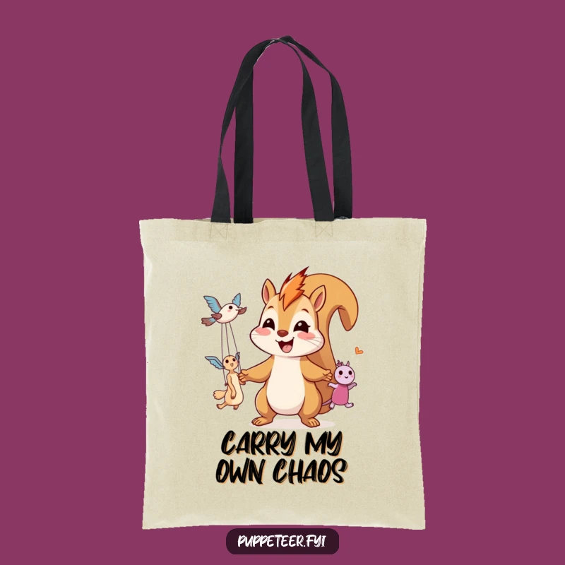 Funny Squirrel Puppet Master Tote Bag - Carry Your Laughs in Style
