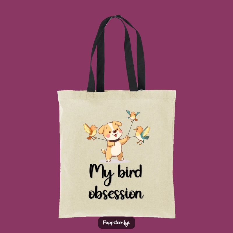 Funny Dog Bird Puppet Tote Bag: Carry Your Playfulness