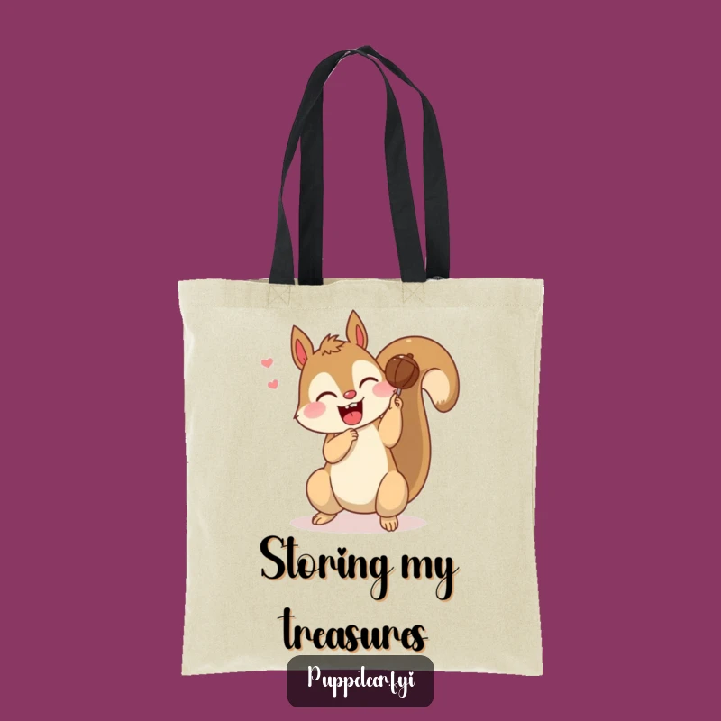 Playful Squirrel Nut Puppet Tote Bag: Carrying Fun!